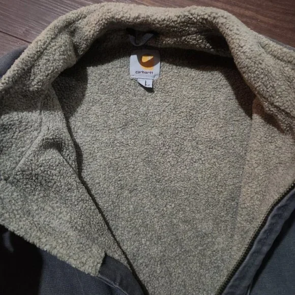 Carhartt Mens Sherpa Lined Duck Canvas Vest V33 GVL XL Gravel Gray Chore - Picture 4 of 8